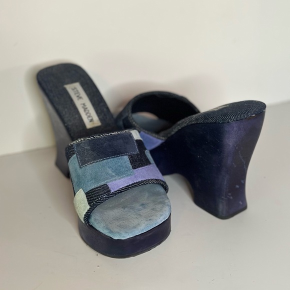 Steve Madden - vintage Y2K, Steve Madden wedge heels… Denim patchwork - Picture 2 of 3